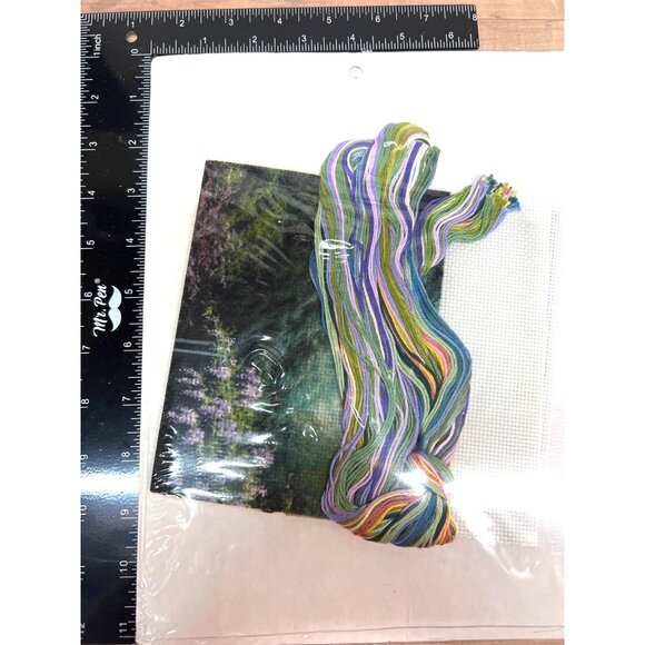 Candamar Designs Monets Japanese Bridge 12" x 16" Embellished Cross Stitch Kit - Picture 4 of 4